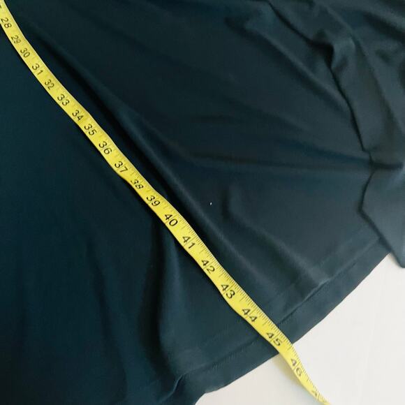 H&M Long Sleeve Surplice Neck Flare Hem Dress Suze 4 Hunter Green - Picture 6 of 7